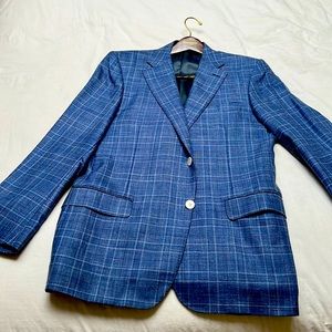 Canali Made in ITALY Blue Pattern 100% Wool Jacket